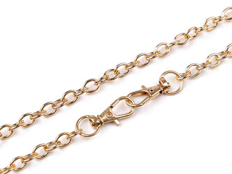 Řetízek na kabelky s karabinou délka 120 cm - 1 ks - zlatá klasik