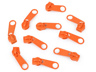 Jezdec ke spirálovým zipům No 5 pro metráž typu POL - 100 ks - 158 oranžová Jezdec ke spirálovým zipům No 5 pro metráž typu POL - 100 ks - 158 oranžová