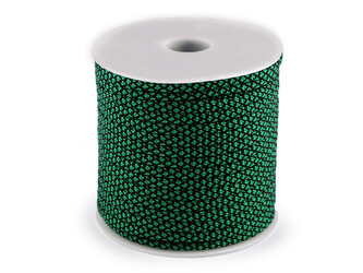 Oděvní šňůra s duší Ø4 mm - 1 ks - 3 zelená černá