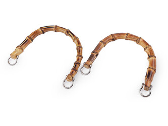 Bambusová ucha na tašky 15x18 cm - 2 ks - 1 bambus tmavý nikl