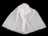 Společenský šifónový šál přes ramena / štola 180x70 cm - 1 ks - 1 Off White