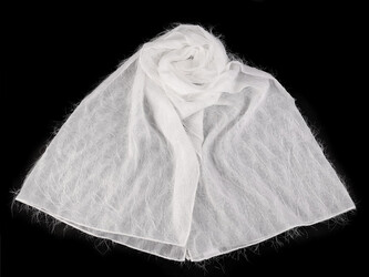 Společenský šifónový šál přes ramena / štola 180x70 cm - 1 ks - 1 Off White