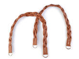Proplétaná ucha na tašky délka 47-50 cm - 2 ks - 1 hnědá koňak