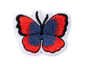 Nažehlovačka motýl - 10 ks - 10 červená tm.