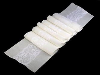 Běhoun / ubrus s krajkou 30x275 cm - 1 ks - 1 režná světlá