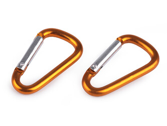 Kovová karabina 23x39 mm - 10 ks - 8 oranžová