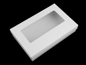 Papírová krabice s průhledem - 10 ks - 1 bílá