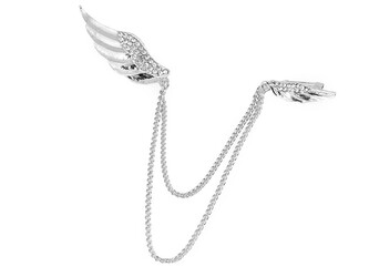 Brož / spona dragoun s broušenými kamínky křídlo, květ - 1 ks - 2 crystal křídlo