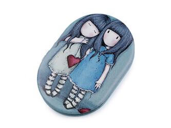 Kapesní zrcátko holčička - 1 ks - 5 tyrkys