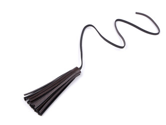 Střapec imitace kůže 10 cm - 5 ks - 3 hnědá tmavá