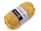 Bavlněná pletací příze Begonia 50 g - 1 ks - 23 (4940) hořčicová