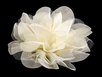 Šifónový květ Ø8 a 9 cm - 4 ks - 1 (9 cm) krémová nejsvět.