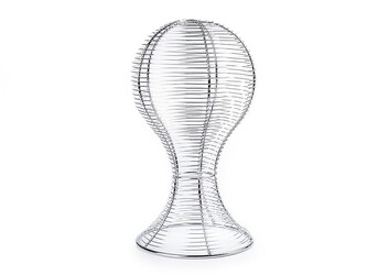 Kovový stojan / hlava na čepice / klobouky - 1 ks - 1 stříbrná
