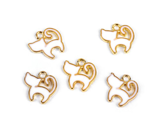 Přívěsek mini zvířátka - 5 ks - 4 (80916) bílá kočka