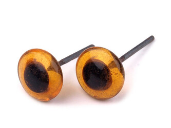 Skleněné oči k zapíchnutí Ø8 mm - 50 ks - 2 hnědá