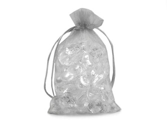Dárkový pytlík 10x15 cm organza - 10 ks - 1 stříbrná
