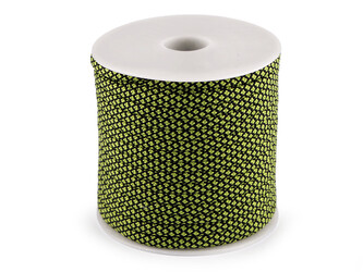 Oděvní šňůra s duší Ø4 mm - 1 ks - 2 žlutá reflexní černá