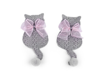 Aplikace / nášivka kočka - 10 ks - 2 šedá