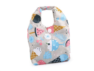 Skládací nákupní taška 35x35 cm pevná - 1 ks - 11 šedobéžová zmrzlina