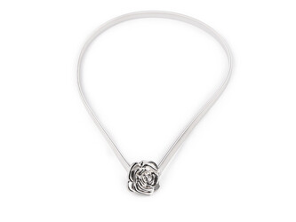 Kovový pásek pružný šíře 0,9 cm - 1 ks - 3 stříbrná růže