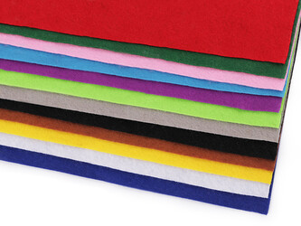 Látková dekorativní plsť / filc 20x30 cm - 12 ks - 6 mix