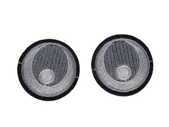 Nažehlovačka / nažehlovací oči Ø38 mm - 10 ks - 2 šedá tmavá