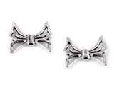 Ozdobný díl křídla pro vílu / mašle / motýl 17x20 mm - 20 ks - platina