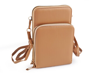 Peněženka s kapsou na mobil přes rameno crossbody 11,5x18 cm - 1 ks - 2 béžová velbloudí Peněženka s kapsou na mobil přes rameno crossbody 11,5x18 cm - 1 ks - 2 béžová velbloudí