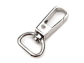 Kovová karabina s obrtlíkem průvlek 15 mm - 10 ks - 1 nikl