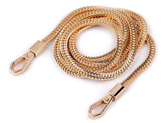 Řetízek na kabelky s karabinou délka 120 cm - 1 ks - 1 růžové zlato