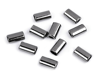 Kovová koncovka na šňůru oválná 8x14 mm - 100 ks - 3 nikl černý