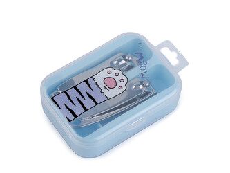 Kleště na nehty / cvakačky v boxu - 1 ks - 3 modrá světlá