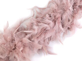 Boa - krůtí peří 90 g délka 1,8 m - 1 ks - 2 starorůžová