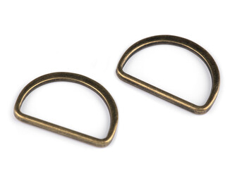 Polokroužek na textilní pásky šíře 30 mm plochý - 100 ks - 3 staromosaz