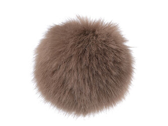 Kožešinová bambule s poutkem Ø12 a 14 cm - 1 ks - 3 (Ø14 cm) hnědá světlá