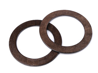 Dřevěná ucha na tašky Ø13,5 cm - 2 ks - hnědá tmavá