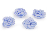 Saténový květ růže k našití a nalepení Ø5 cm - 10 ks - 6 modrá světlá