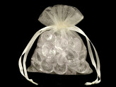 Dárkový pytlík 9x11 cm organza - 10 ks - 36 vanilková