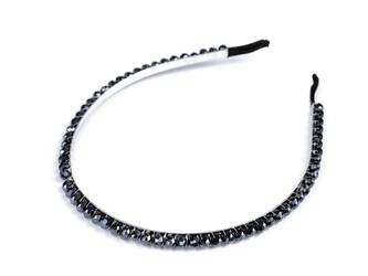 Čelenka do vlasů s broušenými korálky - 1 ks - 4 modrá tmavá