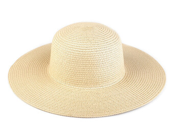 Dámský letní klobouk / slamák k dozdobení - 1 ks - 2 krémová nejsvět.
