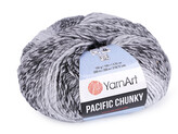 Pletací příze Pacific Chunky 100 g - 1 ks - 5 (300) černá šedá světlá