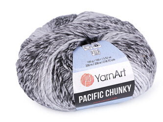 Pletací příze Pacific Chunky 100 g - 1 ks - 5 (300) černá šedá světlá