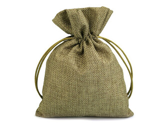 Dárkový pytlík 13x18 cm imitace juty - 10 ks - 4 zelená