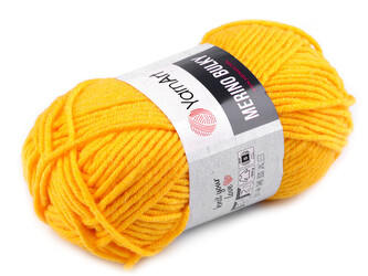 Pletací příze Merino bulky 100 g - 1 ks - 25 (586) žlutá tmavá