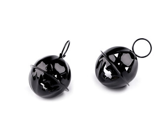 Rolnička dýně halloween Ø24 mm s kroužkem - 10 ks - 4 černá