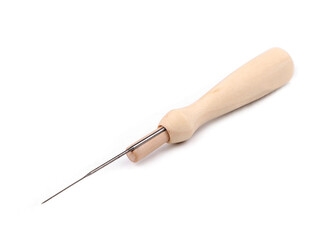 Jehla na plstění s dřevěnou rukojetí - 40 ks - přírodní sv.