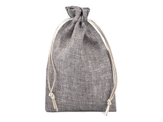 Dárkový pytlík 12,5x17,5 cm imitace juty - 10 ks - 1 šedá perlová