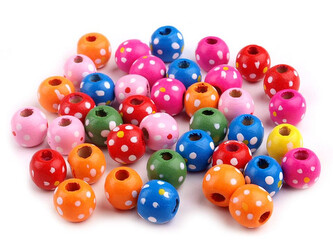 Dřevěné korálky Ø12 mm - 1700 ks - mix