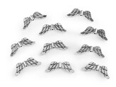 Ozdobný díl andělská křídla 12x29 mm - 10 ks - platina