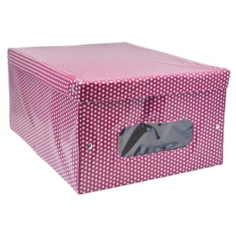 Box úložný s víkem, puntíky